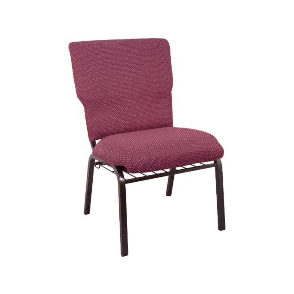Burgundy Pattern Church Chair - 21 in. Wide