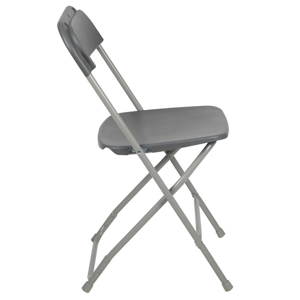 HERCULES Series 650 lb. Capacity Premium Grey Plastic Folding Chair