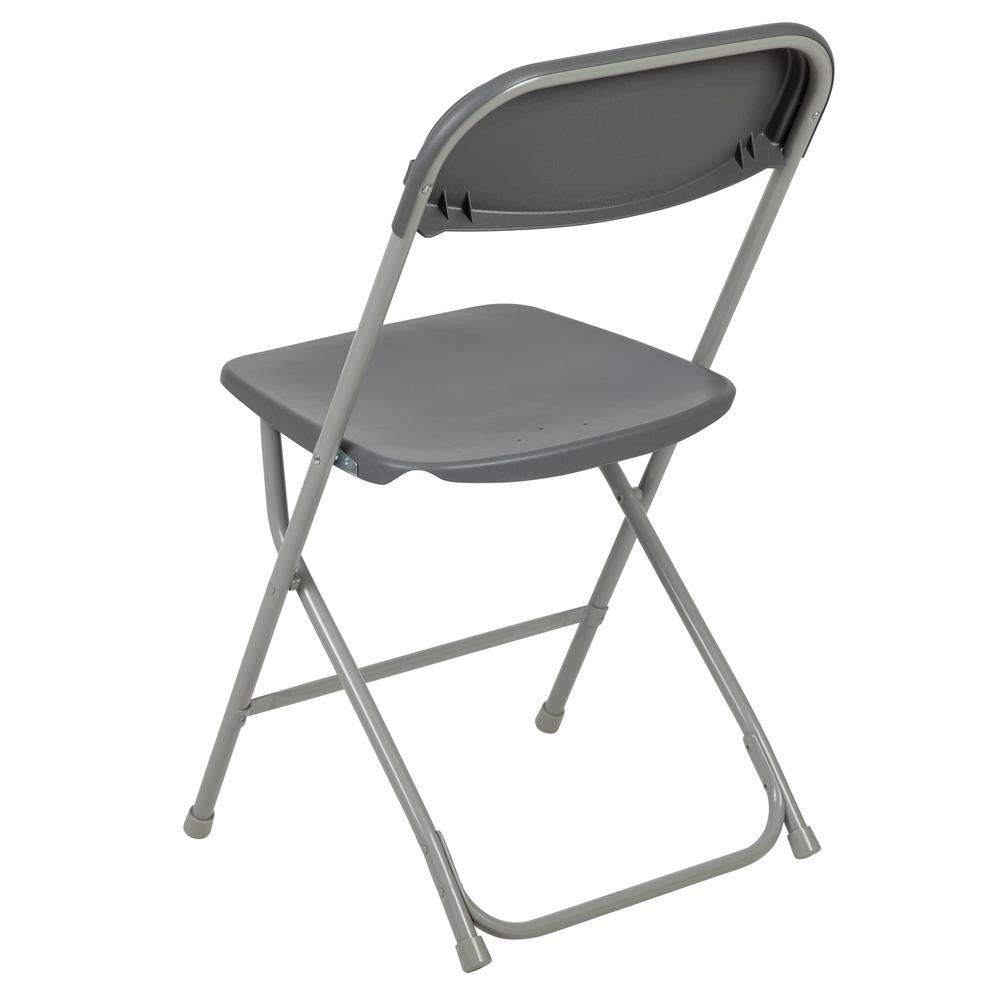HERCULES Series 650 lb. Capacity Premium Grey Plastic Folding Chair