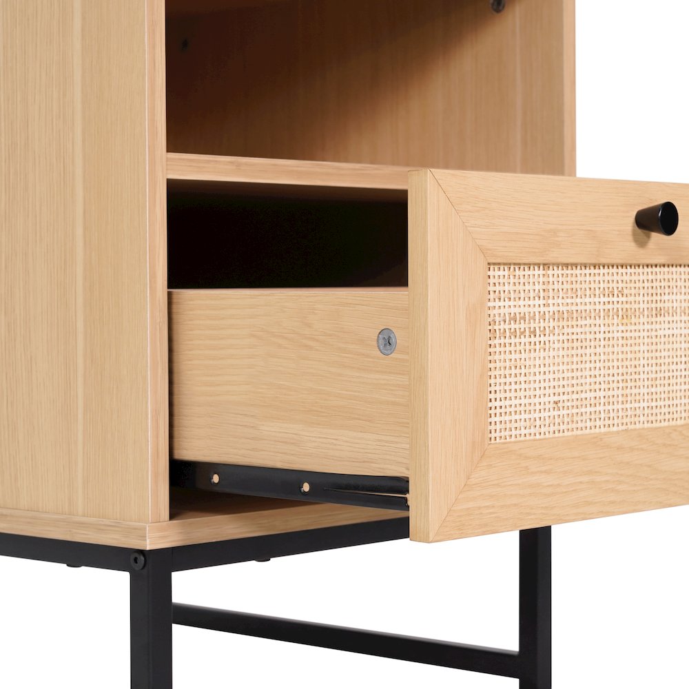 Malaki Mid-Century Modern Nightstand or End Table, Natural