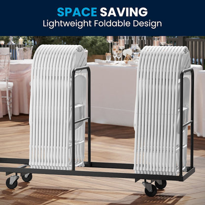 650 lb. Capacity White Plastic Fan Back Folding Chair