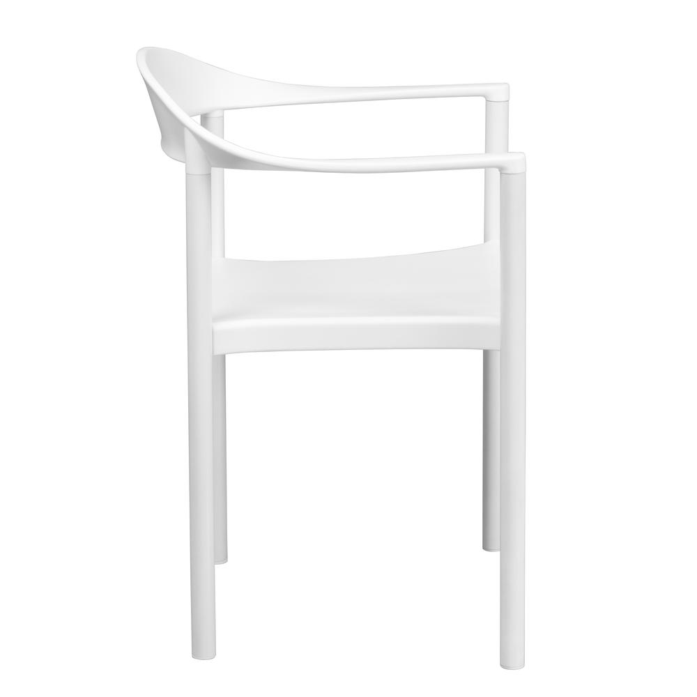 1000 lb. Capacity White Plastic Cafe Stack Chair