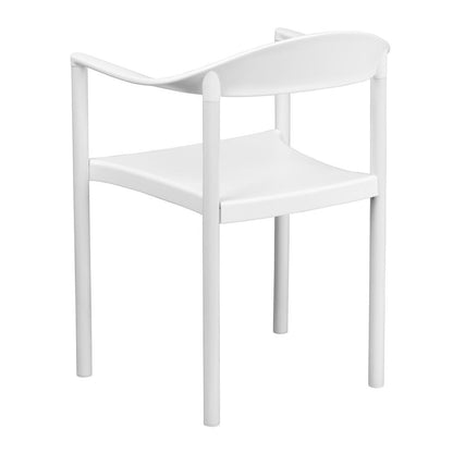 1000 lb. Capacity White Plastic Cafe Stack Chair