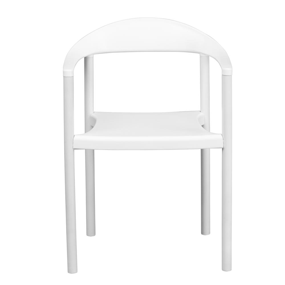 1000 lb. Capacity White Plastic Cafe Stack Chair