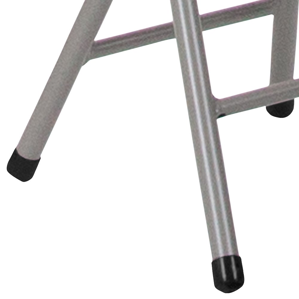 2 Pack Foldable Stool with Black Plastic Seat and Titanium Gray Frame