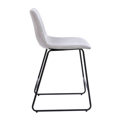 24 inch LeatherSoft Counter Height Barstools in Light Gray, Set of 2