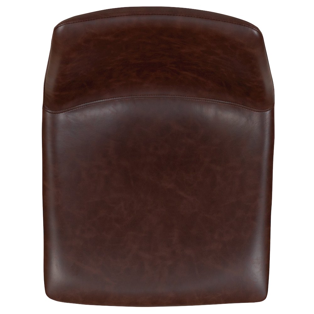 30 Inch LeatherSoft Bar Height Barstools in Dark Brown, Set of 2