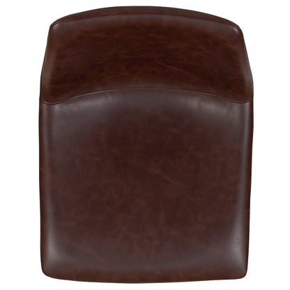 30 Inch LeatherSoft Bar Height Barstools in Dark Brown, Set of 2