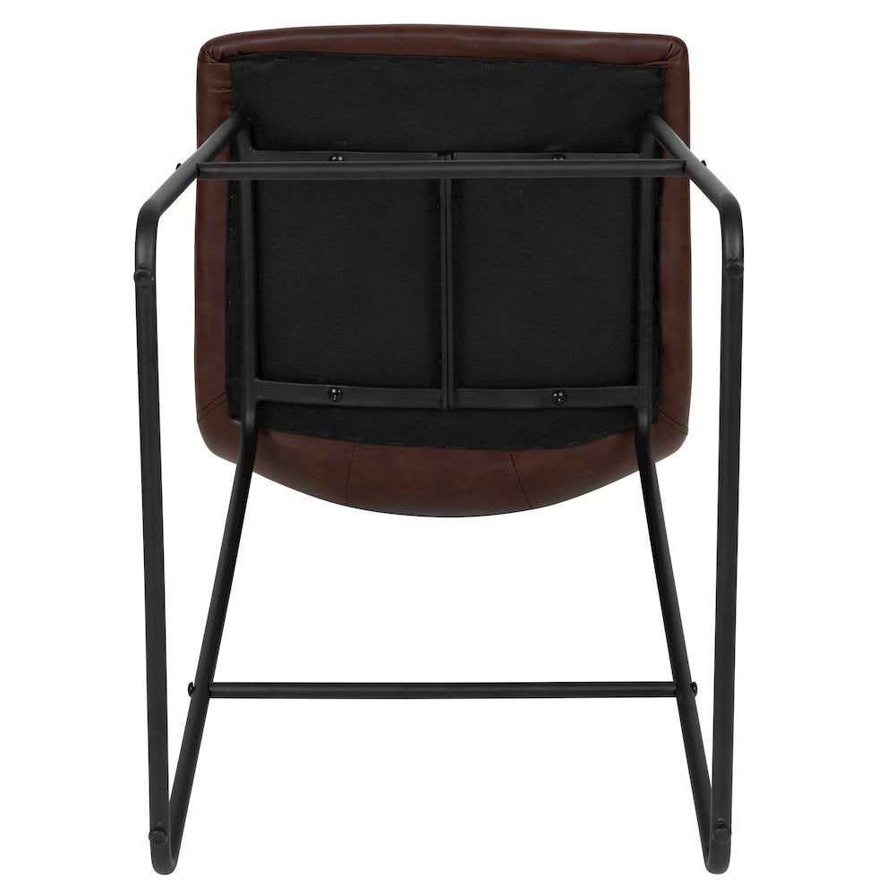30 Inch LeatherSoft Bar Height Barstools in Dark Brown, Set of 2