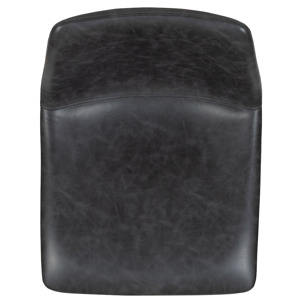 30 Inch LeatherSoft Bar Height Barstools in Dark Gray, Set of 2