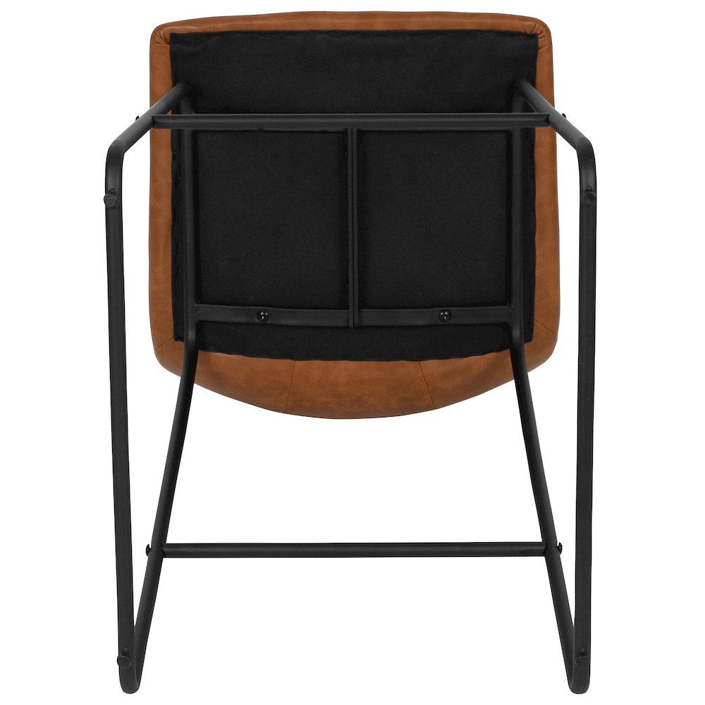 30 Inch LeatherSoft Bar Height Barstools in Light Brown, Set of 2