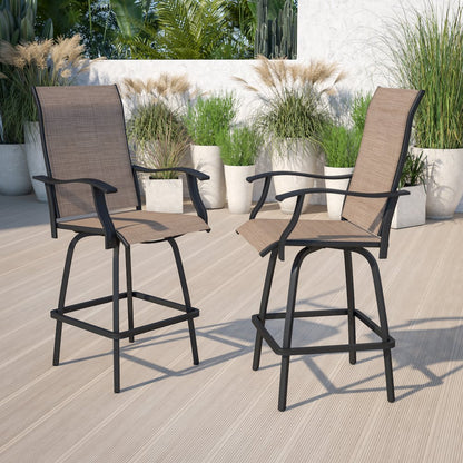 Patio Bar Height Stools Set of 2, in Brown