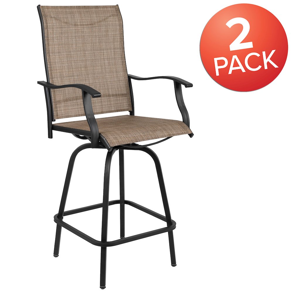 Patio Bar Height Stools Set of 2, in Brown