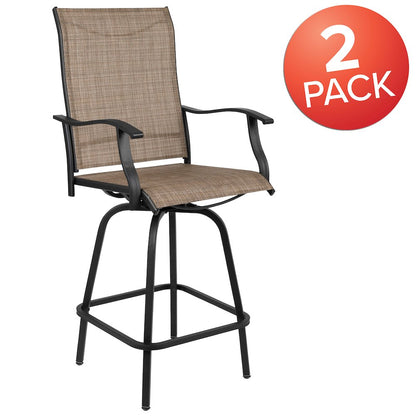 Patio Bar Height Stools Set of 2, in Brown