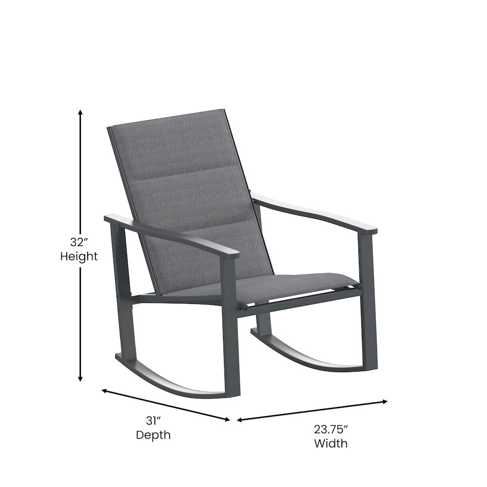 Modern Set of 2 Outdoor Rocking Chairs