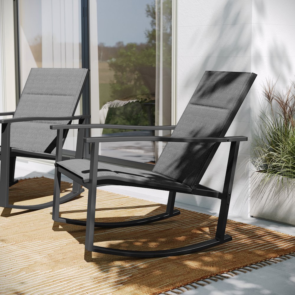 Modern Set of 2 Outdoor Rocking Chairs