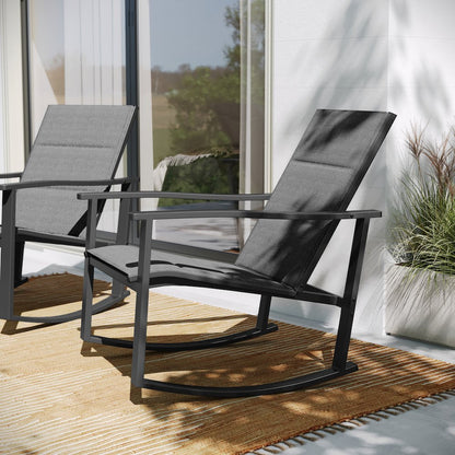 Modern Set of 2 Outdoor Rocking Chairs