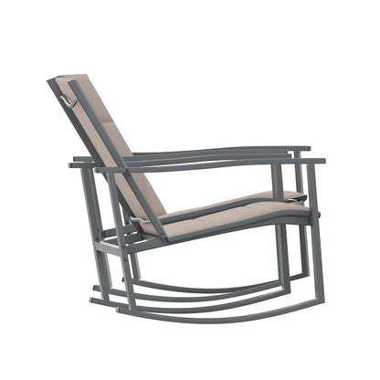 Modern Set of 2 Outdoor Rocking Chairs