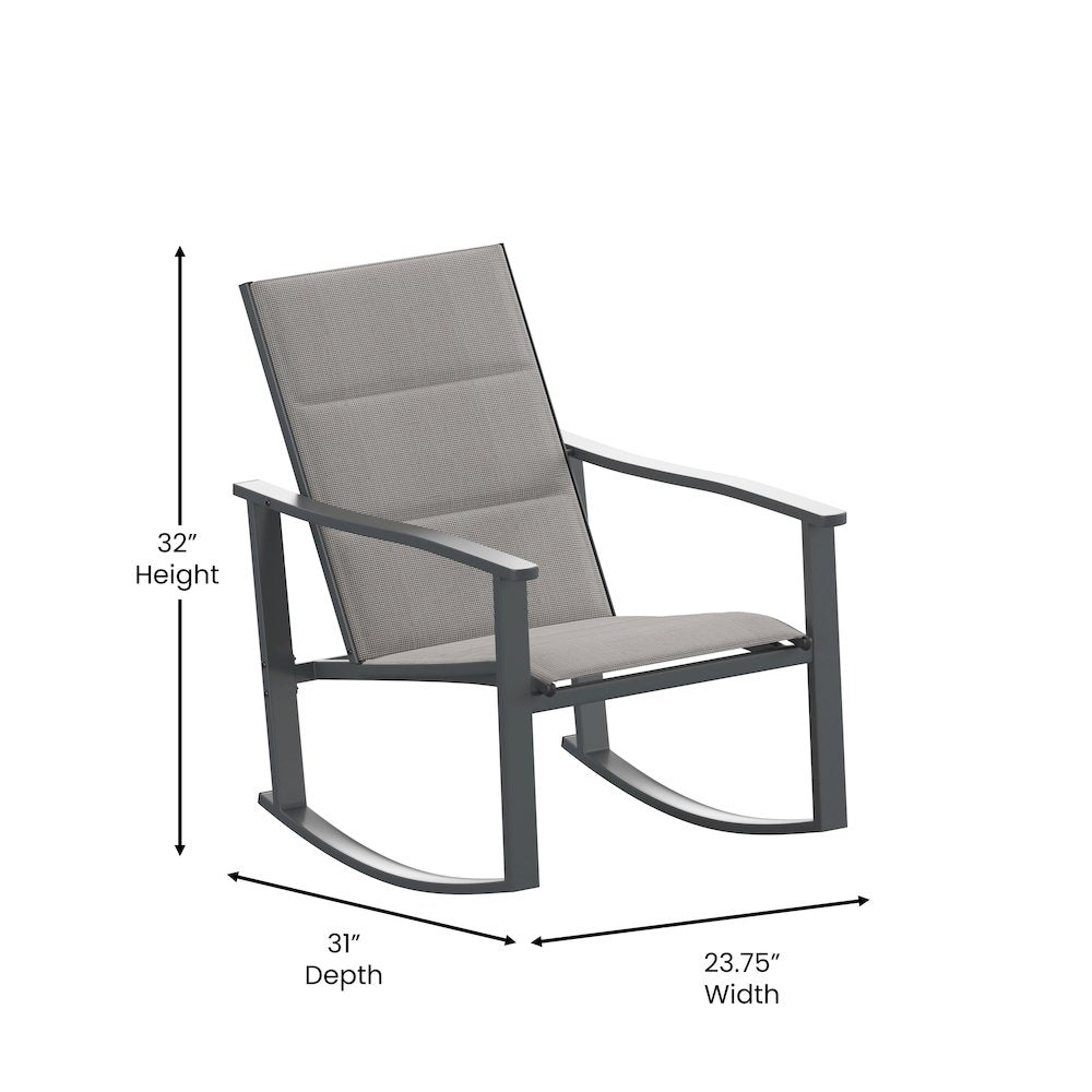 Modern Set of 2 Outdoor Rocking Chairs