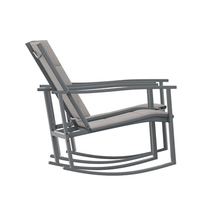 Modern Set of 2 Outdoor Rocking Chairs