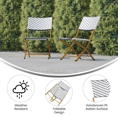 Set of 2 Modern Folding French Bistro Chairs