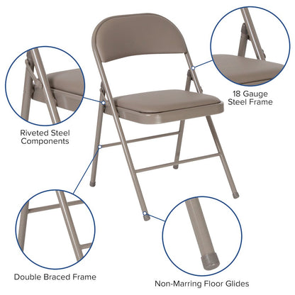 Set of 2: Padded Metal Folding Chair