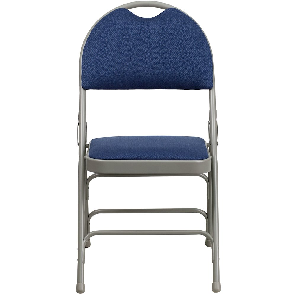 2 Pack HERCULES Series Ultra-Premium Triple Braced Navy Fabric Metal Folding Chair with Easy-Carry Handle