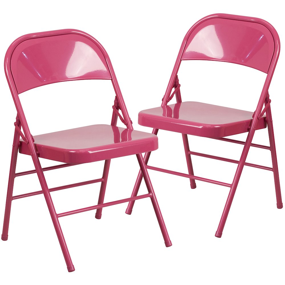 Set of 2 Contemporary Metal Folding Chairs for commercial and residential use