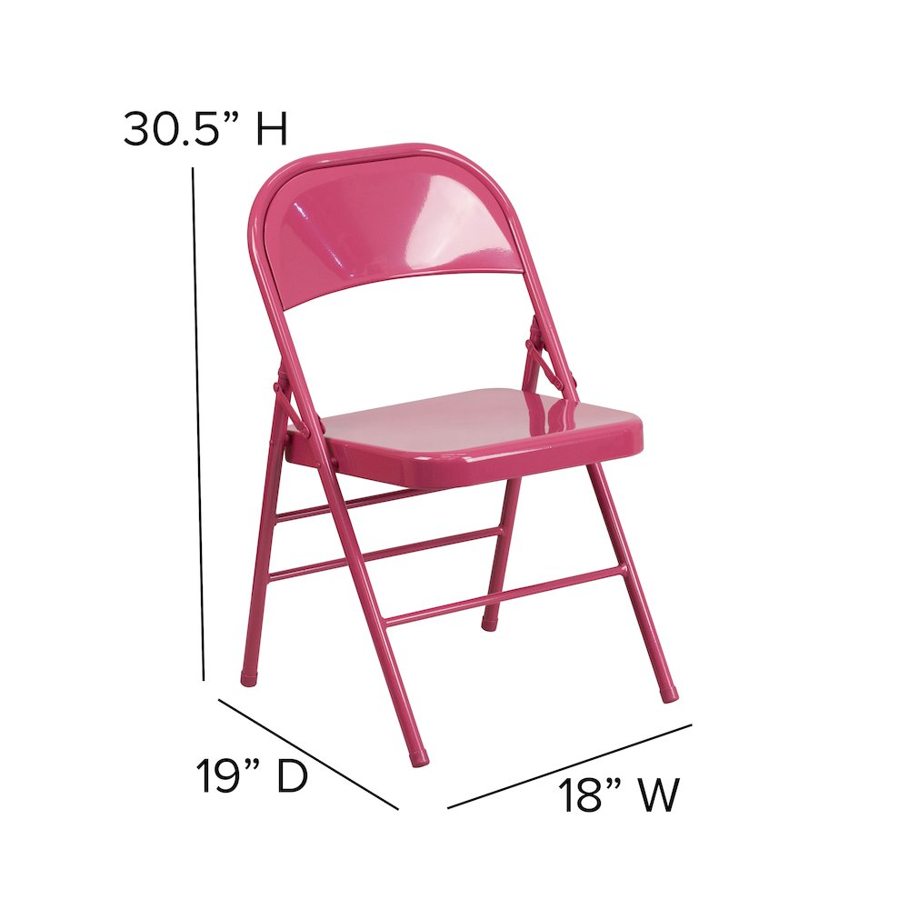 Set of 2 Contemporary Metal Folding Chairs for commercial and residential use