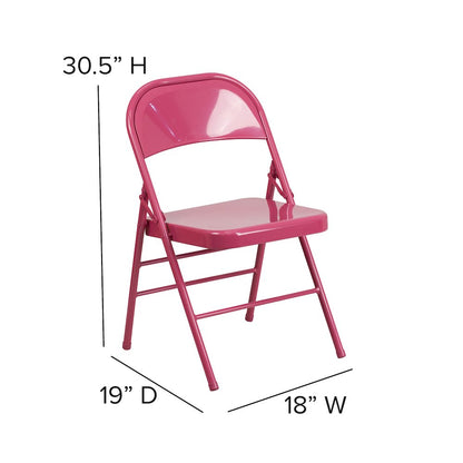 Set of 2 Contemporary Metal Folding Chairs for commercial and residential use