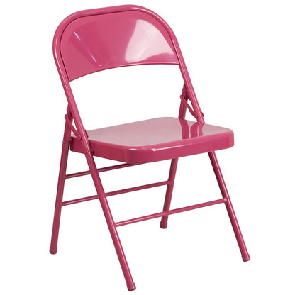 Set of 2 Contemporary Metal Folding Chairs for commercial and residential use