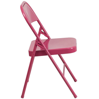 Set of 2 Contemporary Metal Folding Chairs for commercial and residential use