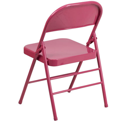 Set of 2 Contemporary Metal Folding Chairs for commercial and residential use