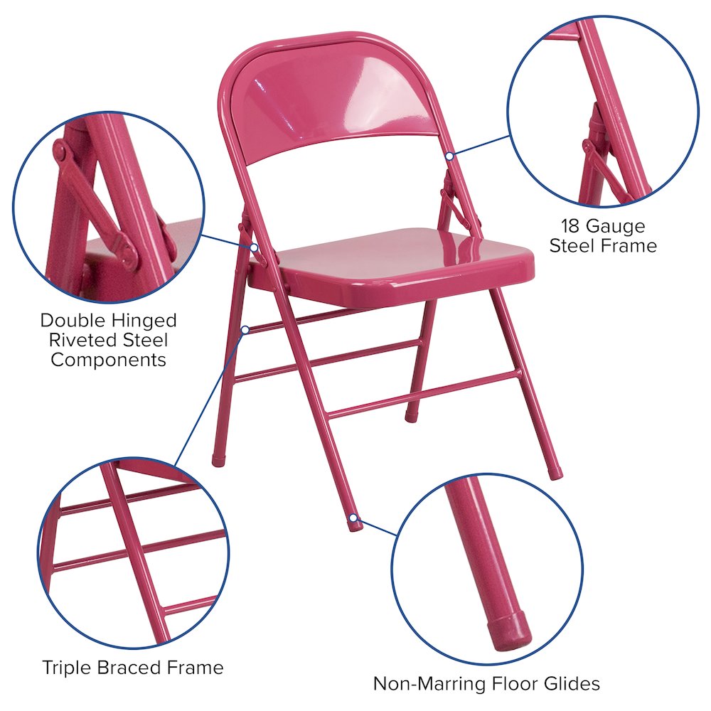 Set of 2 Contemporary Metal Folding Chairs for commercial and residential use