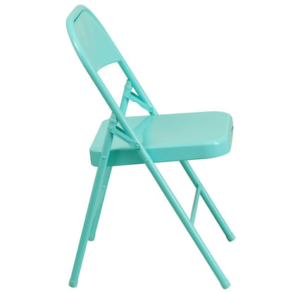 Set of 2 Contemporary Metal Folding Chairs for commercial and residential use