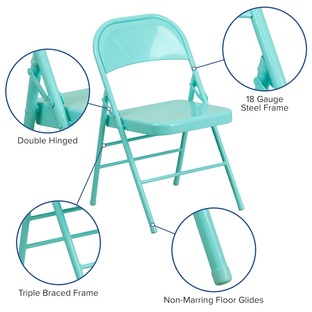 Set of 2 Contemporary Metal Folding Chairs for commercial and residential use
