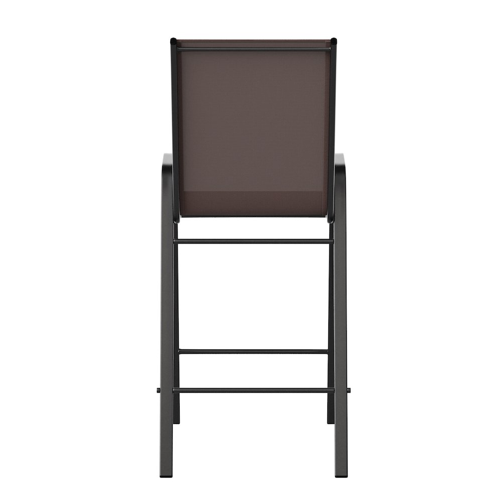 Set of 2 Sling Patio Stools for Commercial and Residential Use