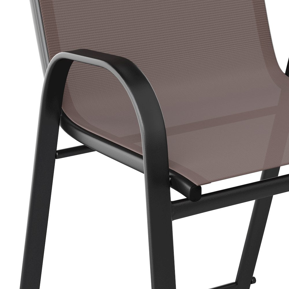 Set of 2 Sling Patio Stools for Commercial and Residential Use