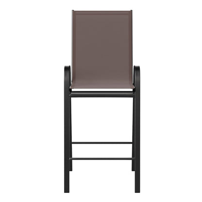Set of 2 Sling Patio Stools for Commercial and Residential Use