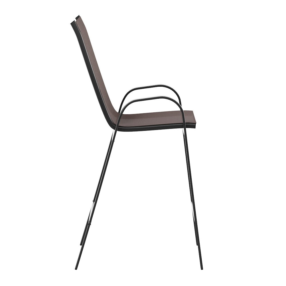 Set of 2 Sling Patio Stools for Commercial and Residential Use