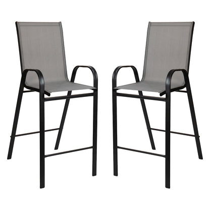 Set of 2 Sling Patio Stools for Commercial and Residential Use