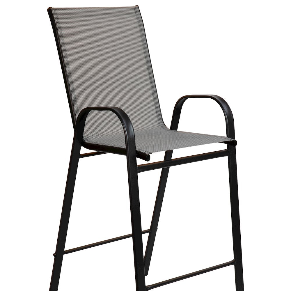 Set of 2 Sling Patio Stools for Commercial and Residential Use