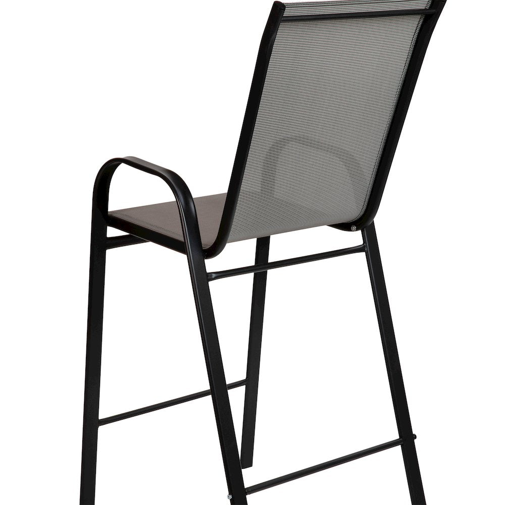 Set of 2 Sling Patio Stools for Commercial and Residential Use