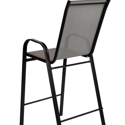 Set of 2 Sling Patio Stools for Commercial and Residential Use