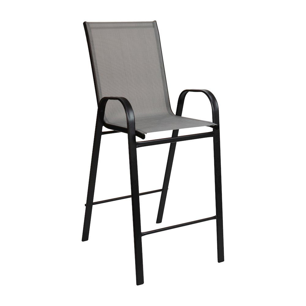 Set of 2 Sling Patio Stools for Commercial and Residential Use