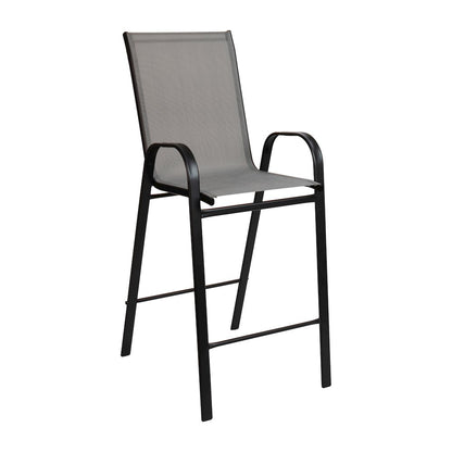 Set of 2 Sling Patio Stools for Commercial and Residential Use