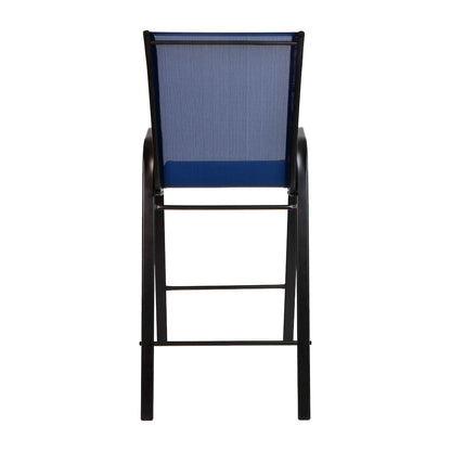 Set of 2 Sling Patio Stools for Commercial and Residential Use