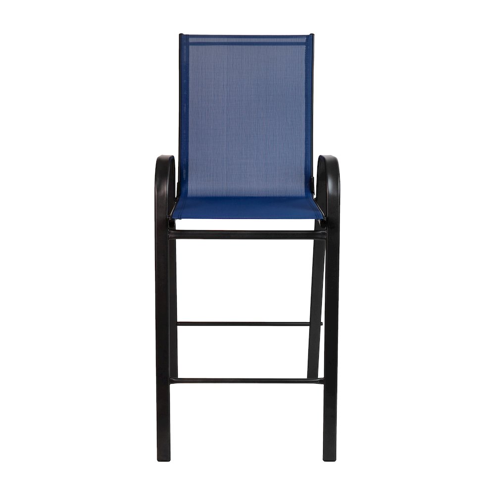 Set of 2 Sling Patio Stools for Commercial and Residential Use