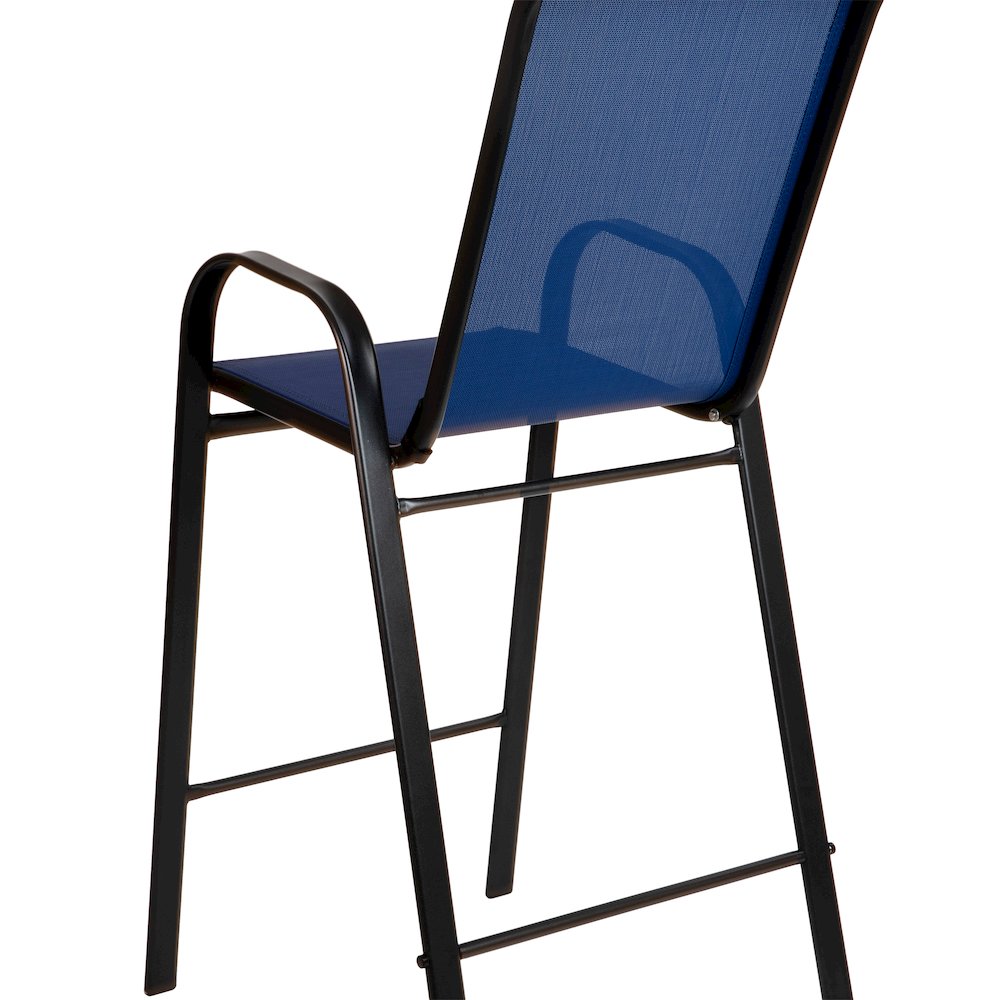Set of 2 Sling Patio Stools for Commercial and Residential Use