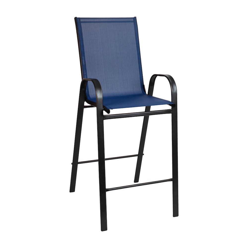 Set of 2 Sling Patio Stools for Commercial and Residential Use